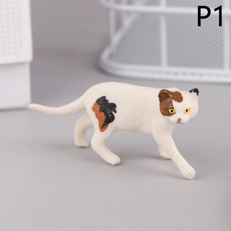 Mini Pet Cat Model Ornament Solid Simulation Animal Lying Orange Qme 1