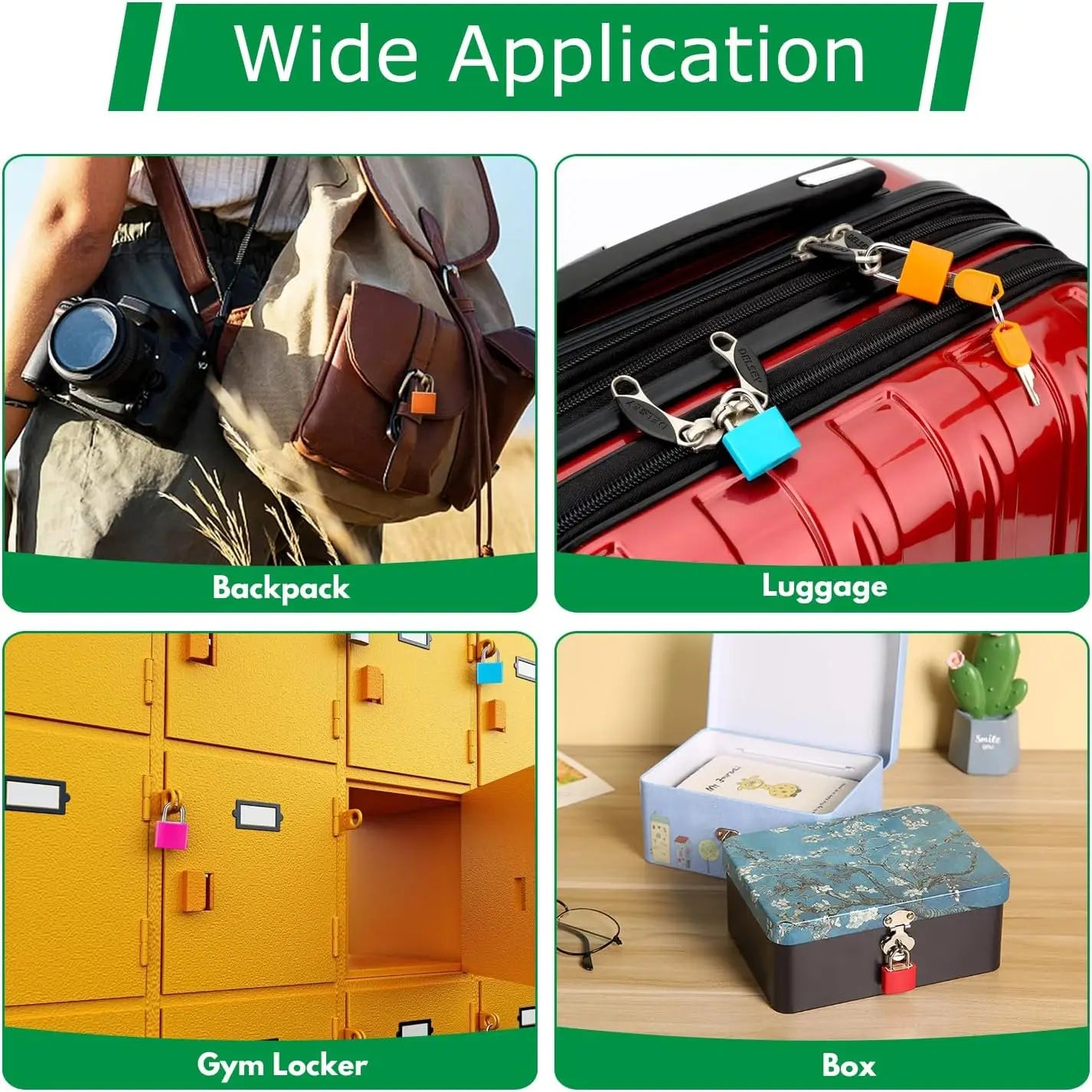 Luggage Lock With Key, Small Luggage Padlock Metal Padlock Mini Key Padlock Suitable for School Gym Classroom Pairing Games Qme