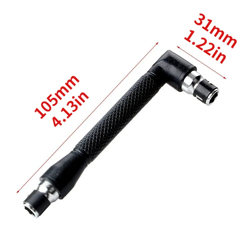 L-shaped 1/4 Hexagonal Screwdriver Bit 90 Degree Double Head Handle Black 6.35 Wrench 10pc Yellow Tape Screwdriver Bit Tool Set Qme