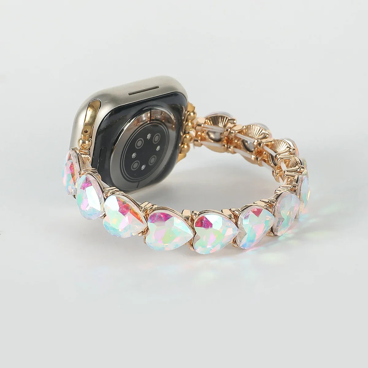 Applicable to Apple Watch Color Shiny Glass Crystal Elastic Strap Apple Watch Cross-border Hot Sale Strap Qme