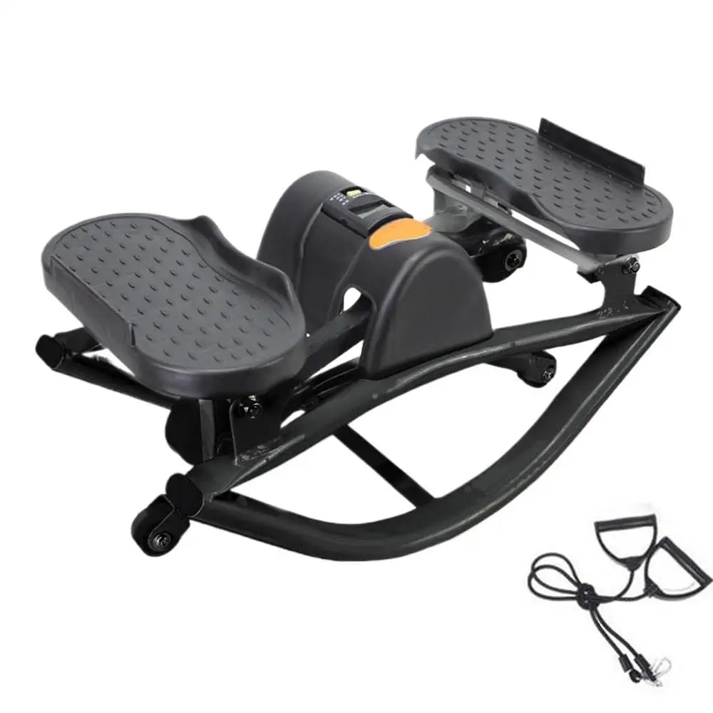 Rock Stepper Exercise Equipment Portable Silent Lateral Stepper Machine for Home Apartment Dorm Office Gym Legs Abs Glutes Women Qme Black