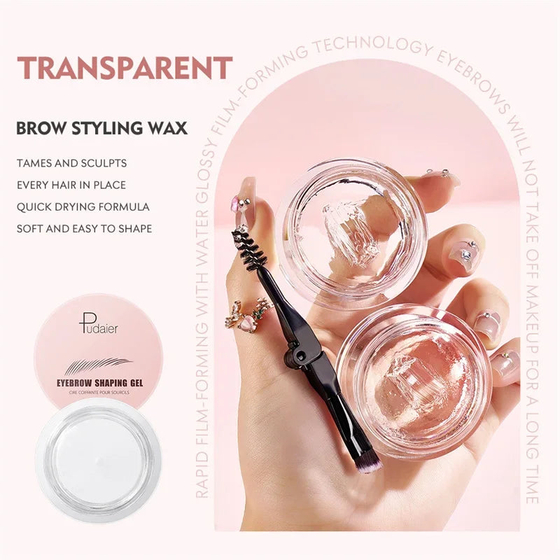 1Pc Eyebrow Styling Gel Brows Wax Sculpt Soap Waterproof Long-Lasting 3D Feathery Wild Brow Styling Easy To Wear Makeup Eyebrow Qme