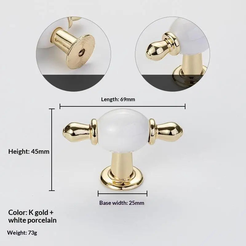 Modern Colored Ceramic Furniture Handle Golden Wardrobe Cabinet Handles Closet Door Knob Dressing Table And Drawer Pull Hardware Qme A5