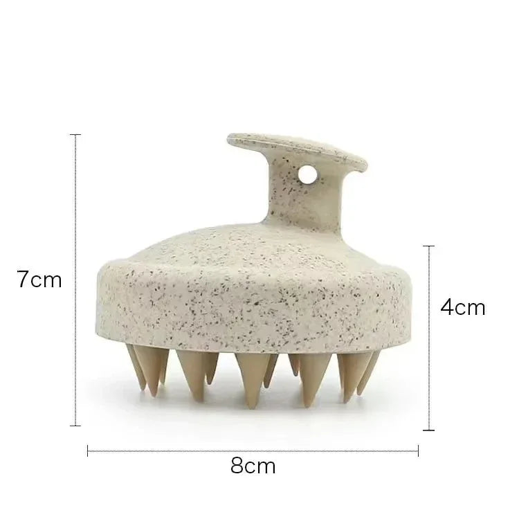 Silicone Shampoo Brush Body Massage Bath Shower Salon Hairdressing Qme Beige