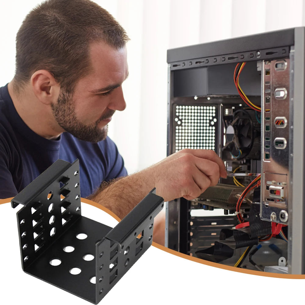 4 Bay 2.5 inch to 3.5 inch Adapter Bracket SSD Hard Drive Enclosure Caddy Tray Qme