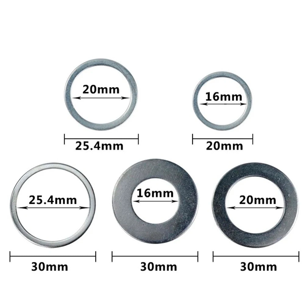 5Pc/set Circular Saw Blade Reducing Rings Conversion Ring Cutting Disc 20-16mm, 25.4-20mm, 30-16mm, 30-20mm, 30-25.4mm Qme