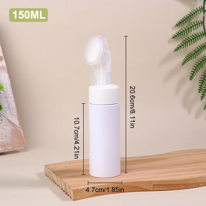 100 120 150 200 Empty Facial Cleanser Mousse Foam Gel Head Wash Brush Qme 150ml White
