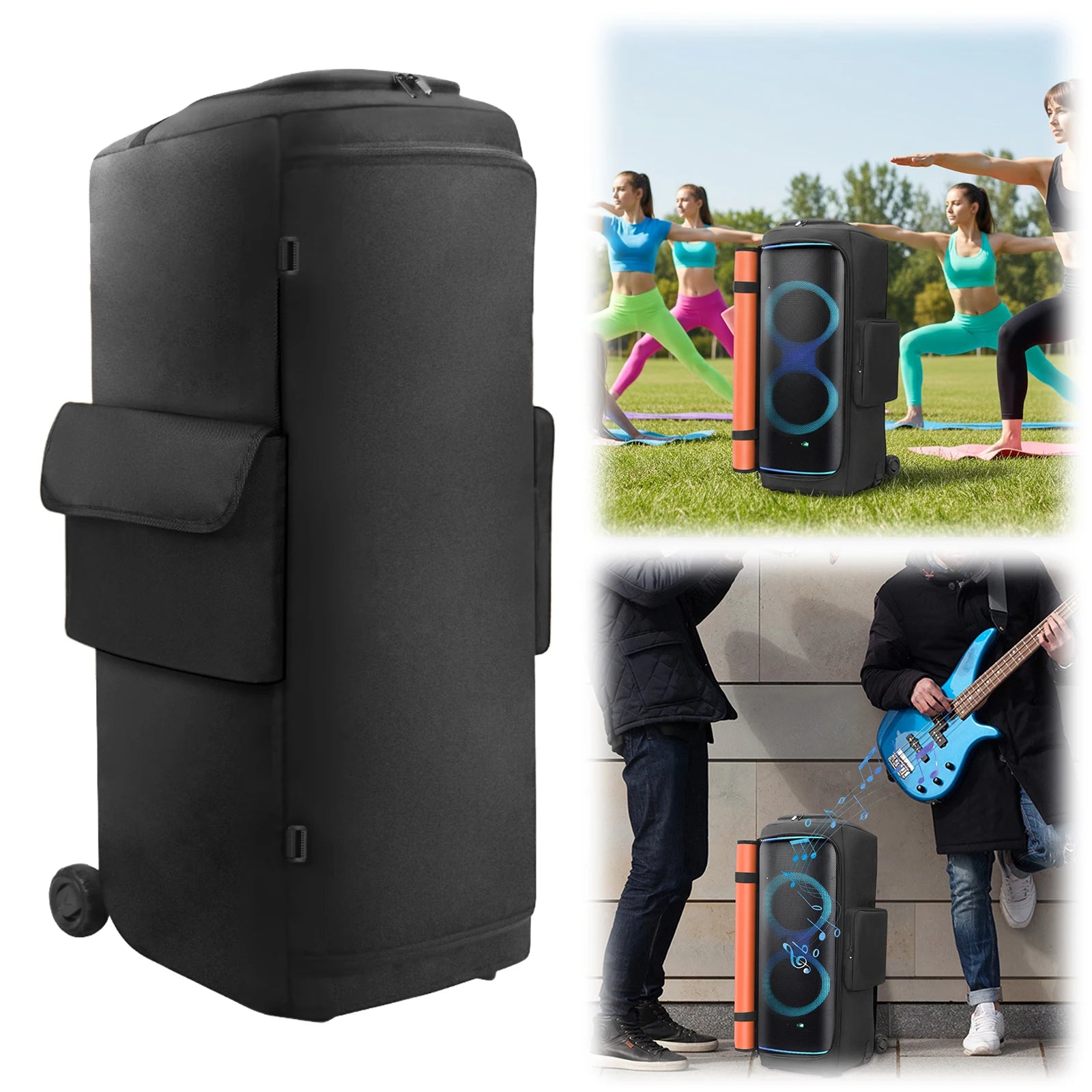 For JBL Partybox 720 Portable Speaker Dust Case with Mic Pocket Padded Speaker Protective Cover Wear-Resist Speakers Accessories Qme
