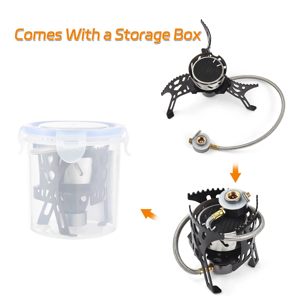 3500W Camping Stove High-Altitude Infrared Portable Gas Stove With Ignition Button for Outdoor Hiking Lightweight and Foldable Qme