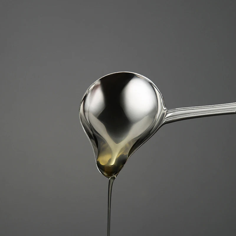 Stainless Steel Long Handle Sauce Serving Spoons Soup Ladle Spout Qme