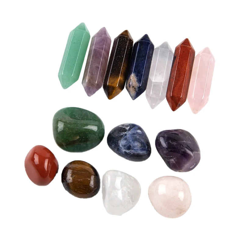 14pcs Seven Chakra Energy Stone Natural Crystal Gemstone Ornaments Gifts Qme