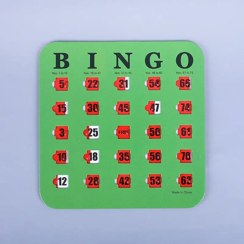 Bingo Game Card Easy-read Sliding Windows Reusable Logical Thinking Qme