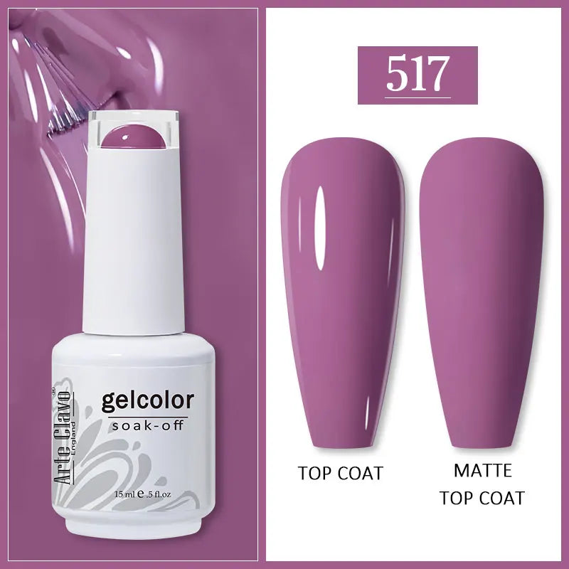 Arte Clavo 99Colors Gel Nail Polish Purple Glitter Sequins Manicure Qme