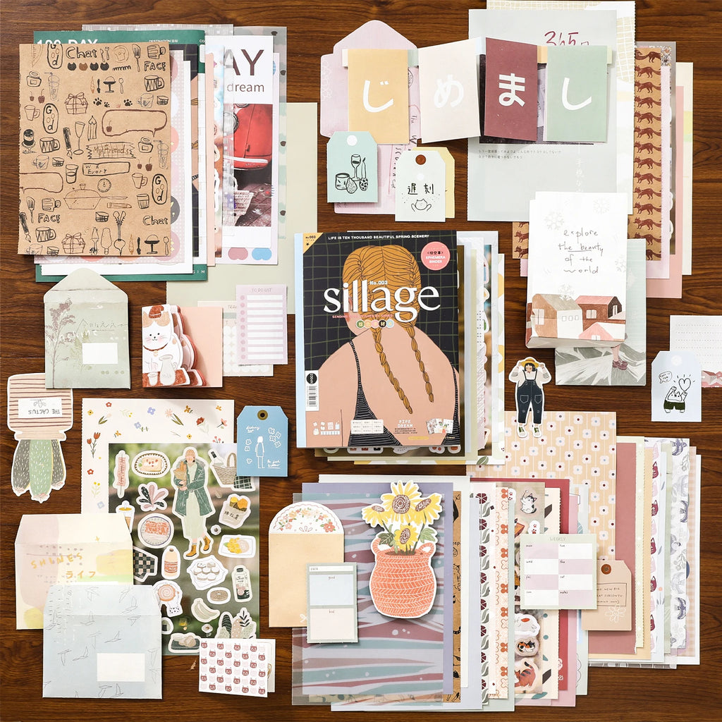 20/64 Sheets Kawaii Flash Film Die Cutting Stickers for DIY Diary Scrapbook Stationery Painting the Void Series Qme