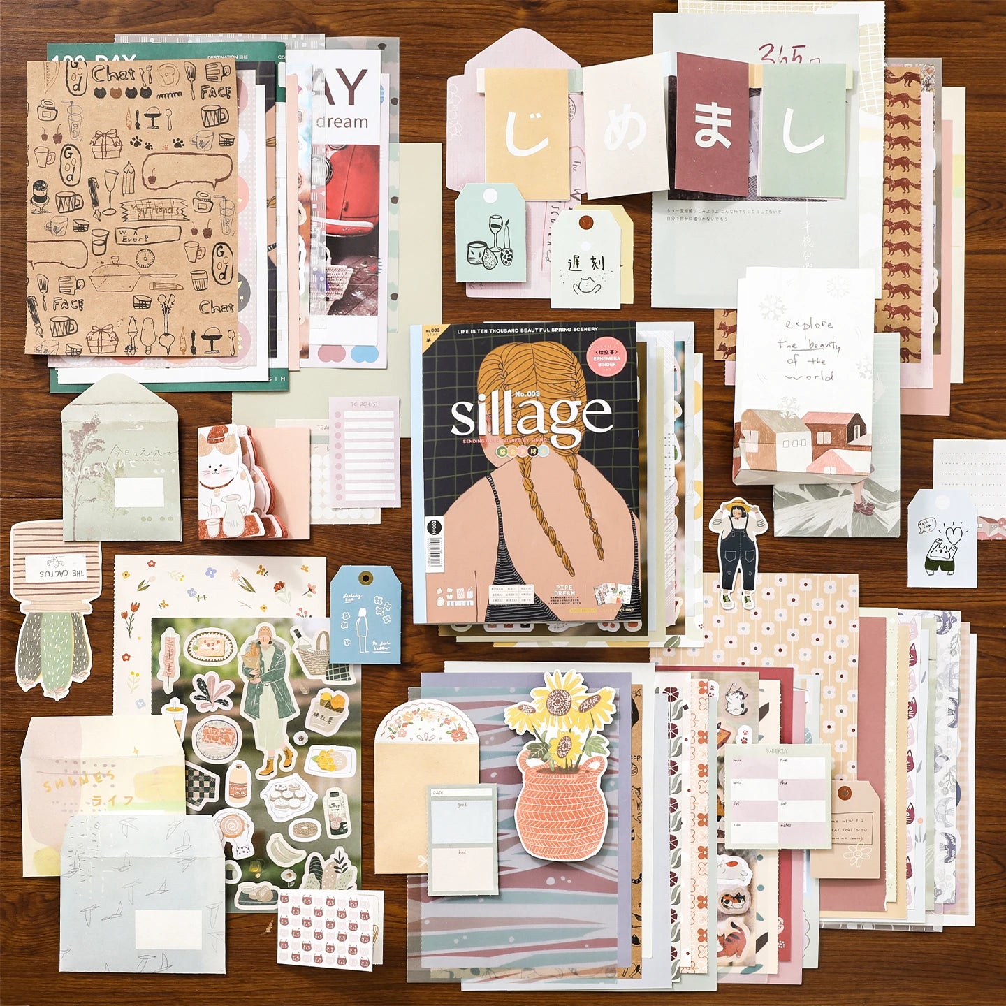 20/64 Sheets Kawaii Flash Film Die Cutting Stickers for DIY Diary Scrapbook Stationery Painting the Void Series Qme