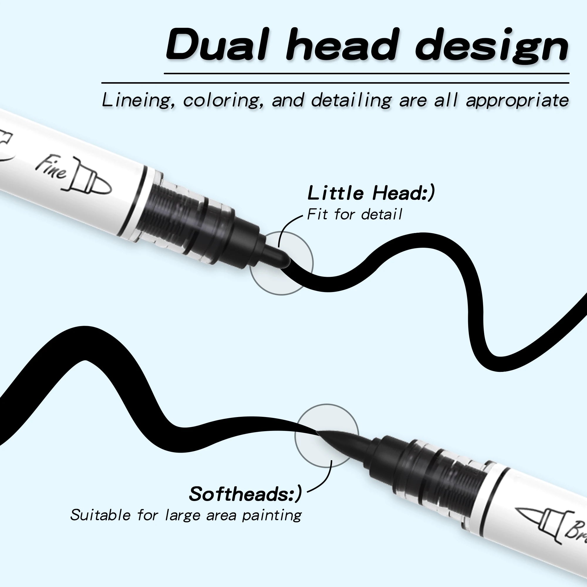 Black/White Dual Tip Acrylic Markers Pens , Premium Acrylic Paint Pens for Canvas, Stone, Glass, DIY Crafts Qme
