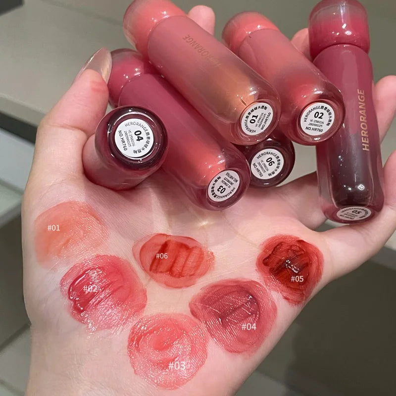 Rose Cherry Tinted Lip Gloss Mirror Watery Hydrating Lip Glaze Plumper Long Lasting Moisturizing Shine Crystal Lip Oil Makeup Qme