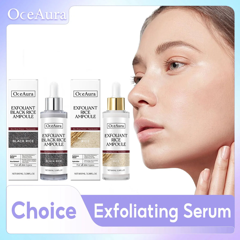 Rice Serum for Face Hydrating Brighten Skin Repair Smooth Facial Essence Gentle Exfoliation Remove Blackheads Collagen Ampoules Qme