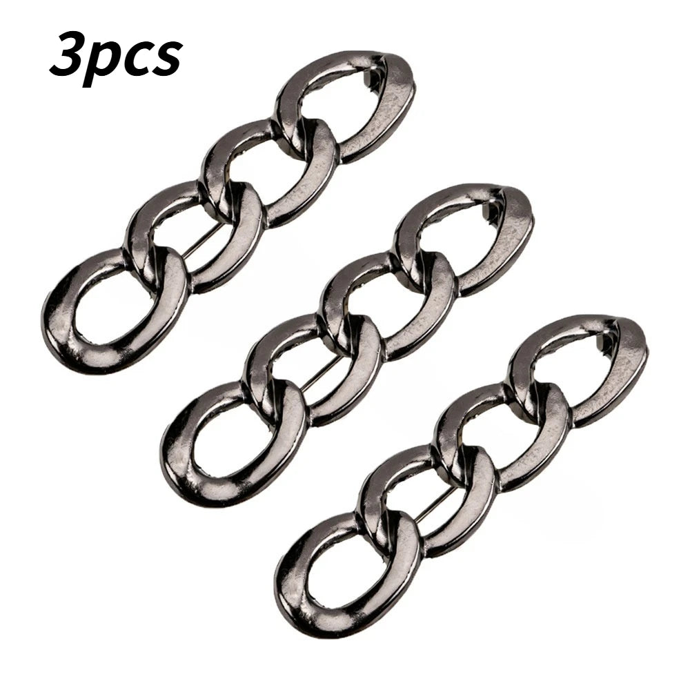 Alloy 4-in-1 No Sew Waist Adjust Buckle Snap Fastener 1/3Pcs For Jeans Dresses Sleeves Widely Fit Daily Clothing Waistbands Qme Black 3PCS