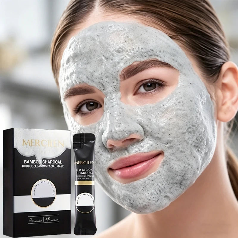 Bamboo Charcoal Bubble Cleaning Facial Mask Moist Delicate Deep Clean Qme 10pcs