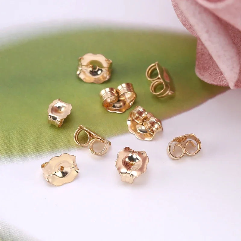 A Pair 14k Gold Filled Earrings Back Stopper Ear Stud 5Size Ear Post Nuts For DIY Earrings Stud Pin Caps Jewelry Making Supplies Qme