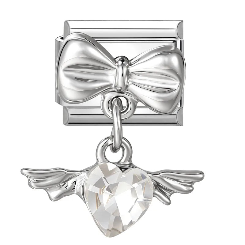 Shiny Colorful Zircon Butterfly Heart Planet Italian Charm Links Fit