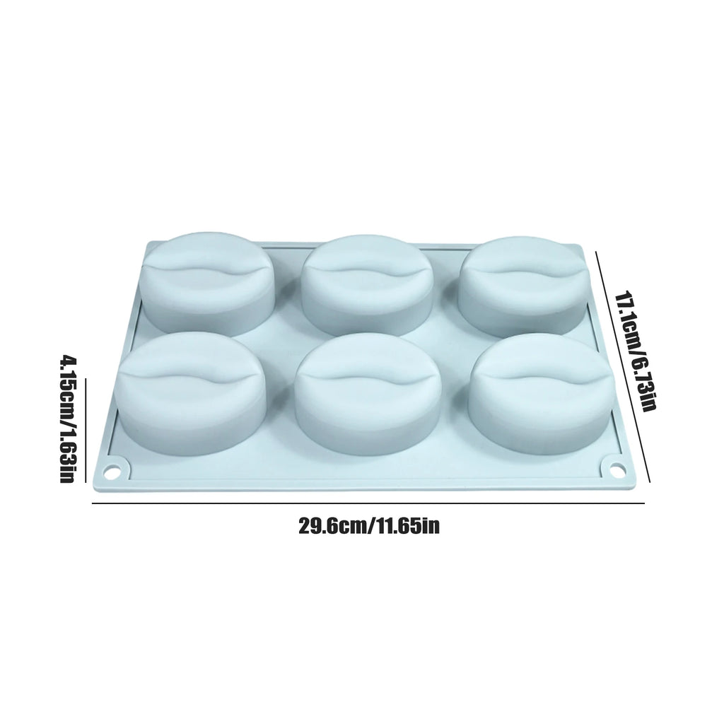 Nut-Shaped Silicone Mould 6 Cavity Chocolate Ice Mould DIY Bakeware Molds for Baking Cake Candy Jelly Mousse Desserts Qme