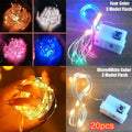 LED Fairy Lights Copper Wire String Lights Battery Powered Warm & Multicolor Mini Garland For Wedding Party Gift Box Decoration Qme Multicolor-20pcs