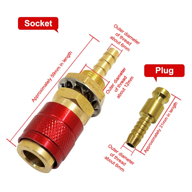 Cooled Gas Adapter Connector Clamp Welding Machine Quick Fitting Female Male Water MIG TIG Welding Torch Tools Welder. Qme A3