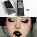 Two-color Glitter Black Eye shadow Palette Dark Red Silvery Color Shimmer Matte Smoked Eye Shadow Highlighter Makeup Pigment Qme 01