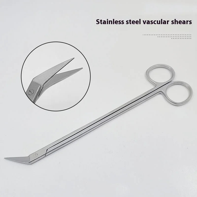 Stainless Steel Vascular Scissors 45 Angle Pointed Long Qme