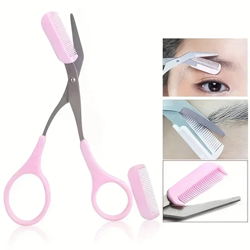 Available Newbies Eyebrow Comb Scissor Eyebrowtrimmer Makeup Beauty Qme