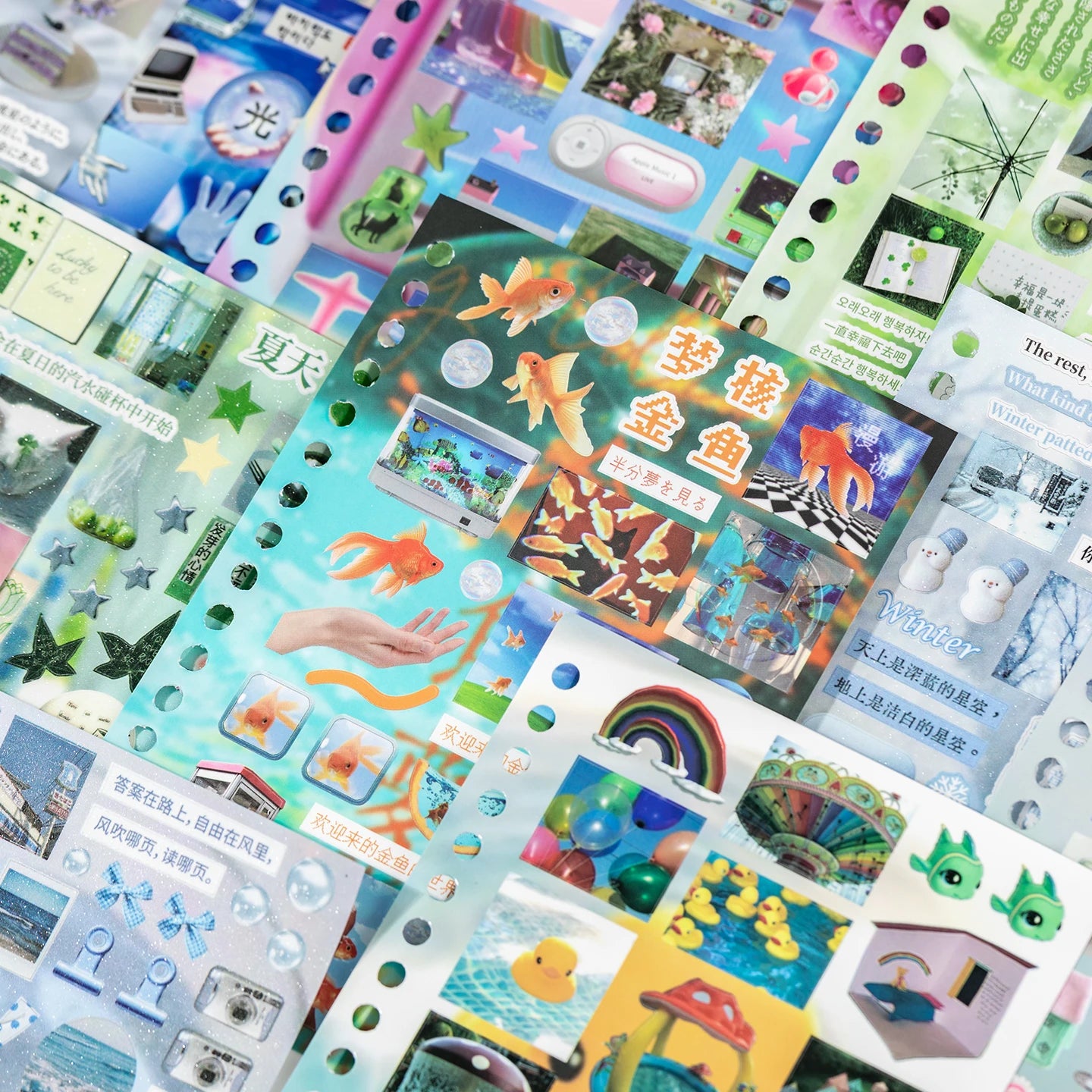 30/60 sheets Kawaii Reshaping Time Series Die Cutting Coil Sticker Book DIY Scrapbook Japanese Stationery Decoration ﻿Kit Qme