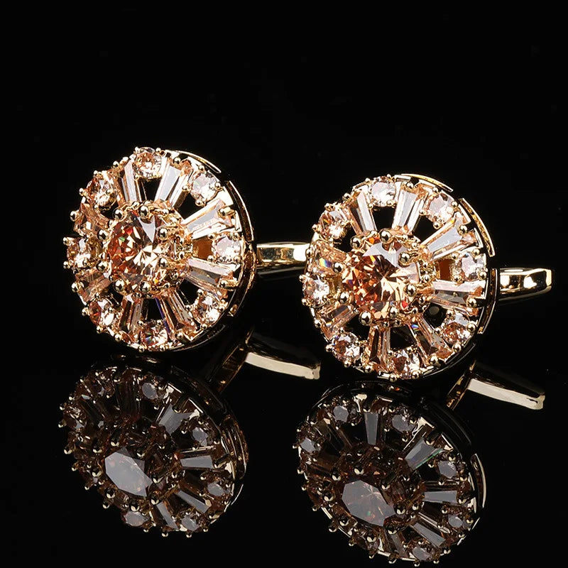 Men's Crystal Cufflinks Wedding Elegant Business Formal Dress Shirt Qme rt-11 Size fits all
