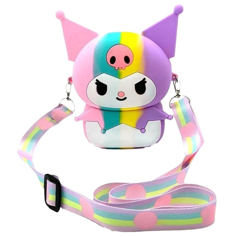 Kuroomi Cute Cat-shaped Silicone Coin Purse Multi-color Strap Qme