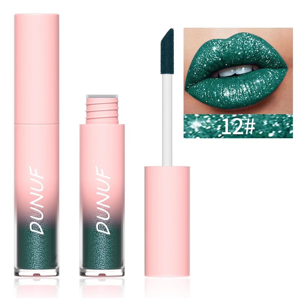 Pearlescent Lipstick Waterproof Long-lasting Lip Gloss Easy Paint Qme 12