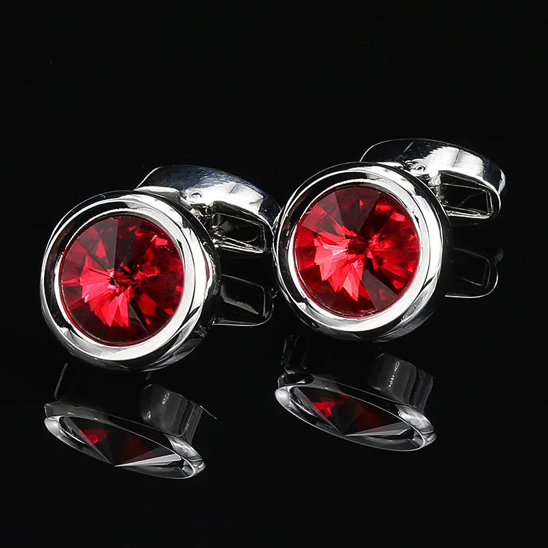 Men's Crystal Cufflinks Wedding Elegant Business Formal Dress Shirt Qme rt-2 Size fits all