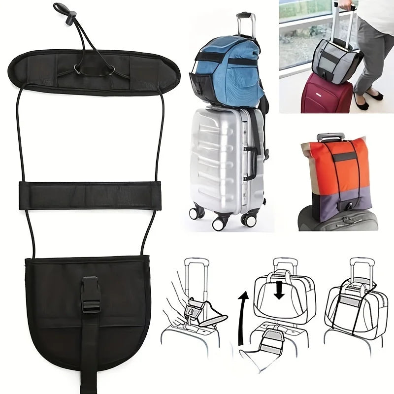 1 adjustable luggage strap, elastic tie-down strap, suitcase securing strap Qme