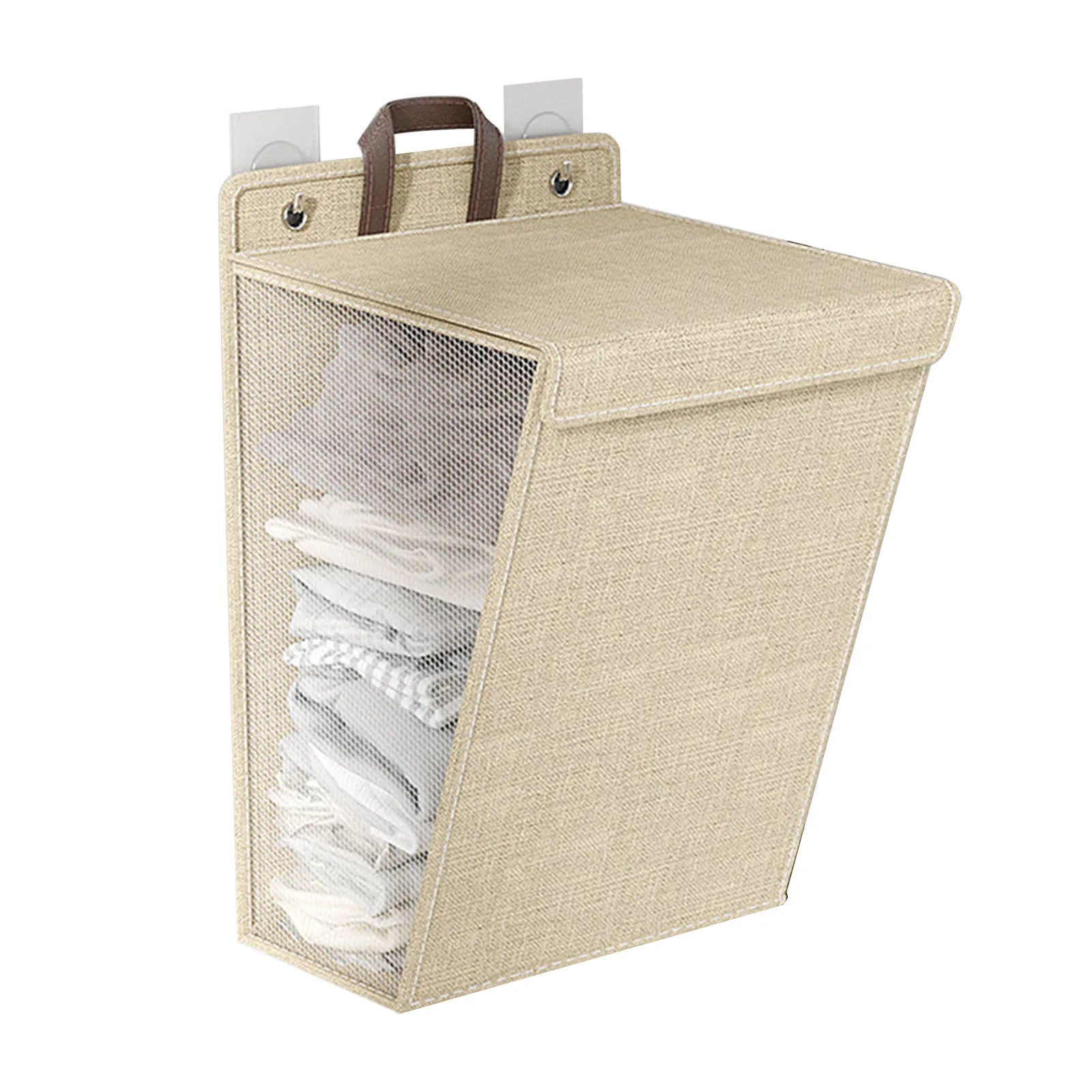 Wall Mounted Laundry Basket Large Capacity Dirty Clothes Storage Bag Space Saving Foldable Hamper for Dormitory Home Travel Qme YELLOW