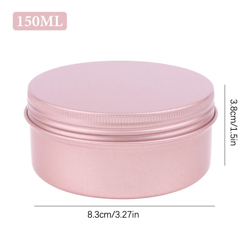 5 Refillable Cream Jars Tin Containers Screw-top Lids Lip Balm Nail Qme 150ml