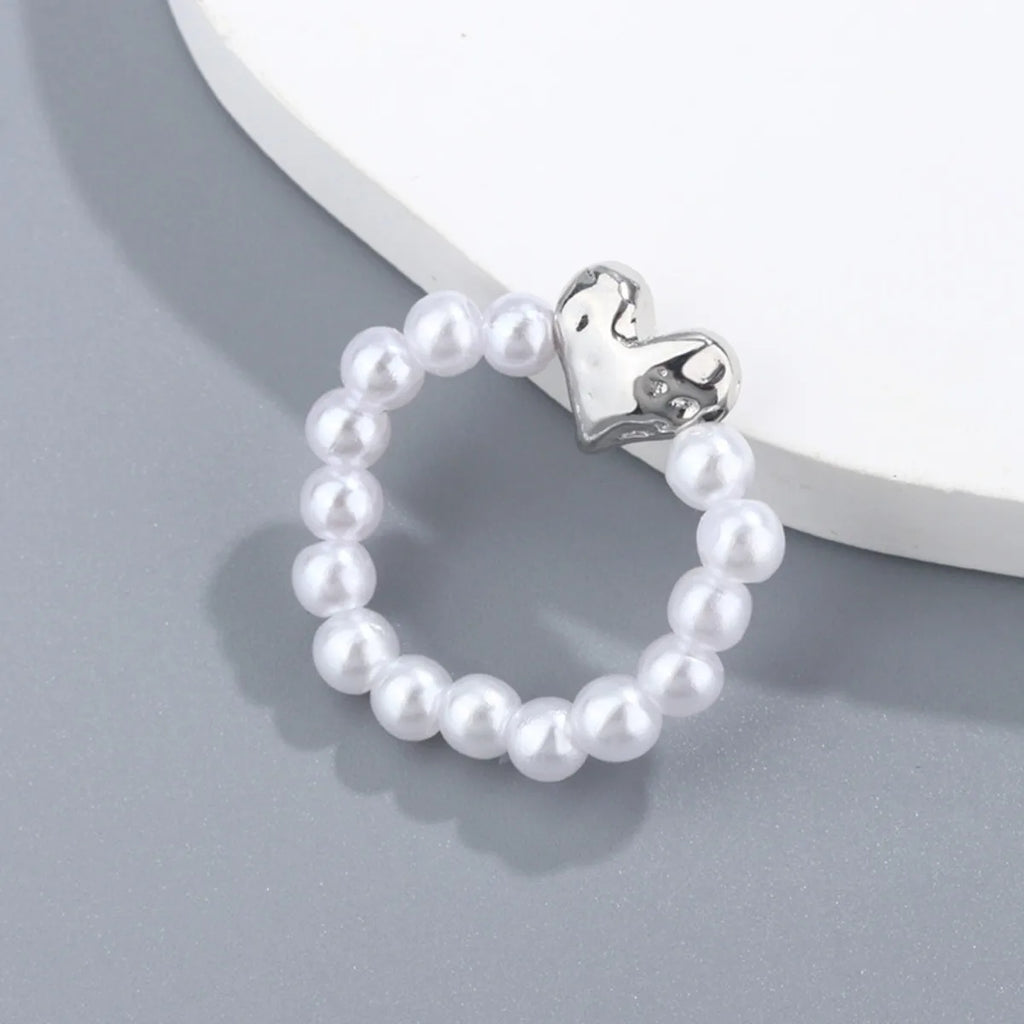 1pcs Baroque Personality Stretch Love Finger Rings Simple Women Girl Fashion Sense of Design Sweet Heart Jewelry Gift Party Gift Qme