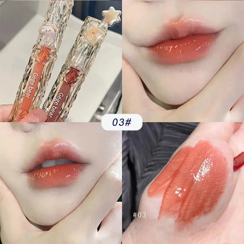 Gege Bear Crystal Mirror Water Lipgloss Hydratant Ultra-hydratant Qme GX1057-03