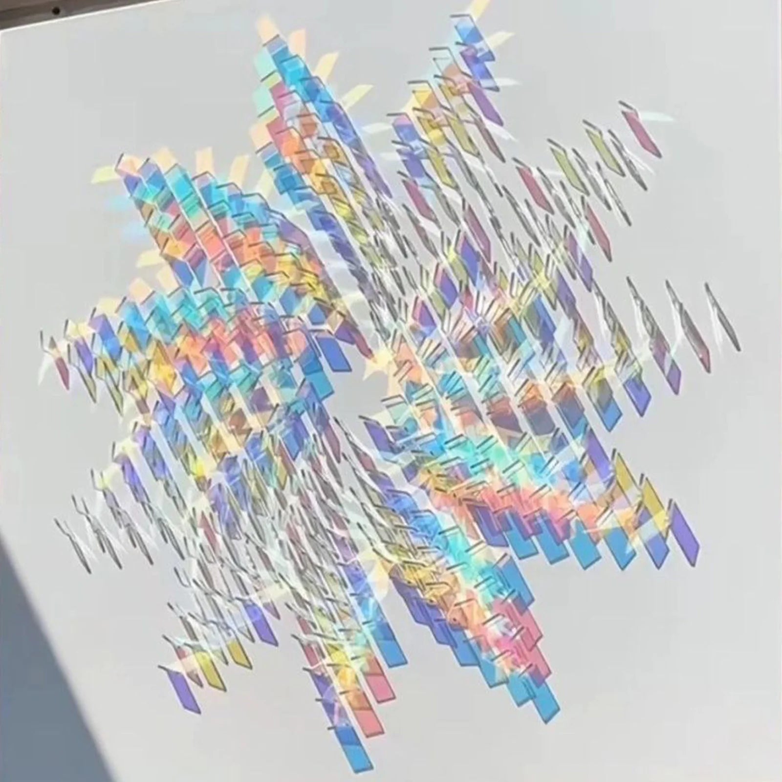 Iridescent Mosaic Tiles Lightweight & Portable Double-Sided Holo Plexiglass Tiles for Picture Frames Home Decor Art Supplies Qme