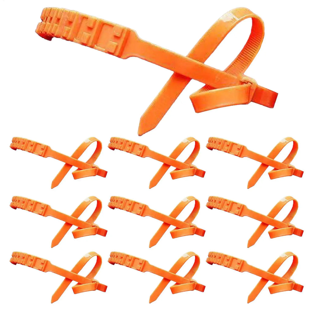Snow Tire Chains 10 Pieces Automotive Tire Zip Ties for Snow Wheel Anti-Slip Chains for Sedan SUV Truck Outdoor Winter Driving Qme