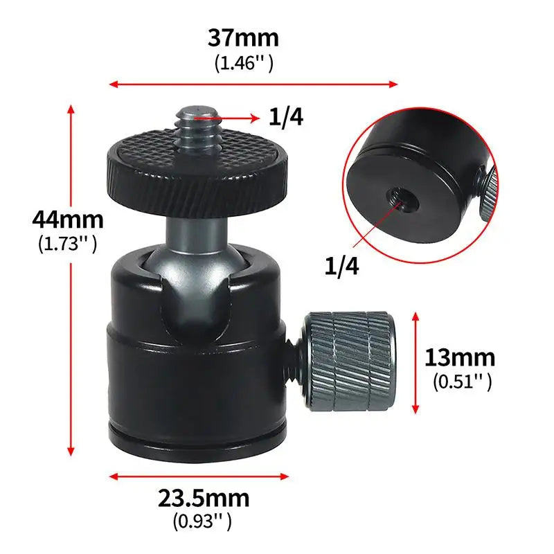 Mini Ball Head 1 4 Screw Mount 360 Swivel Camera Camcorder DV LED Qme