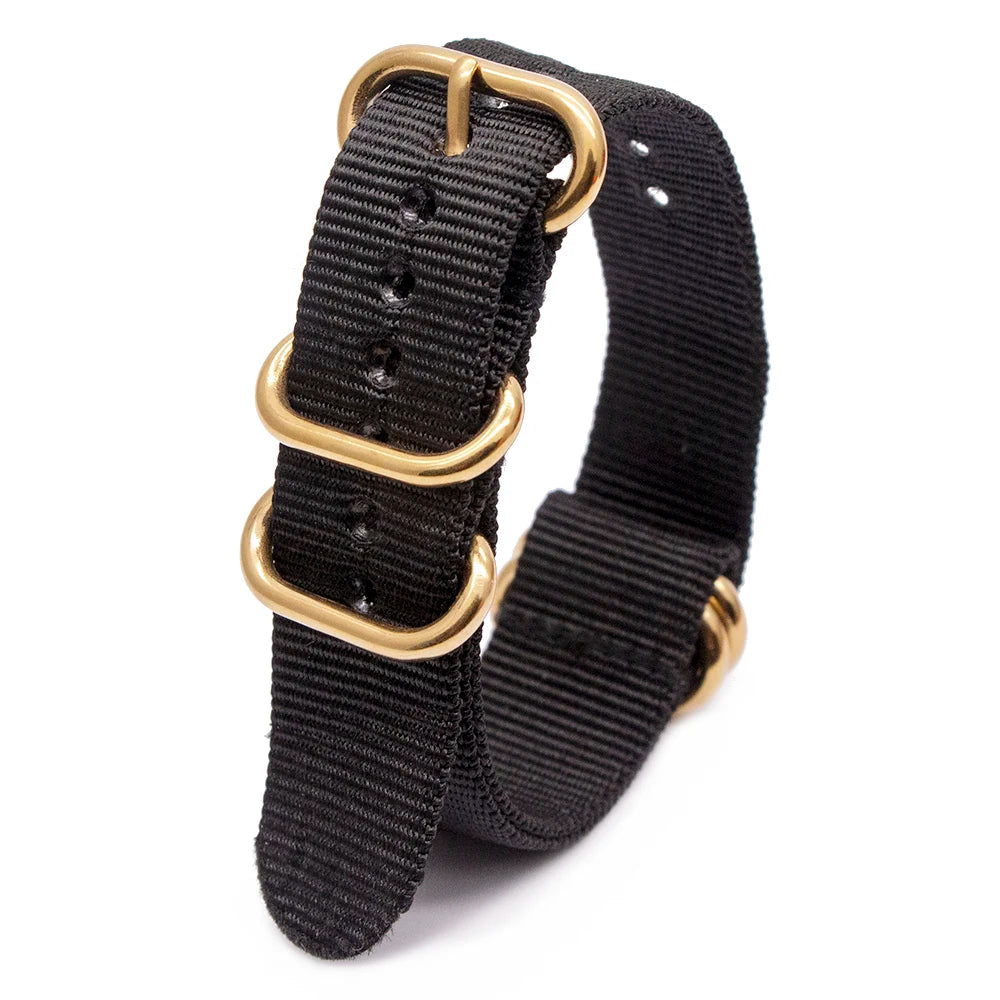 T 18MM 20MM 22MM 24MM Golden Round Buckle Watch Accessories Hot Fashion Simple Stripe Design Sport Watch Bands Qme