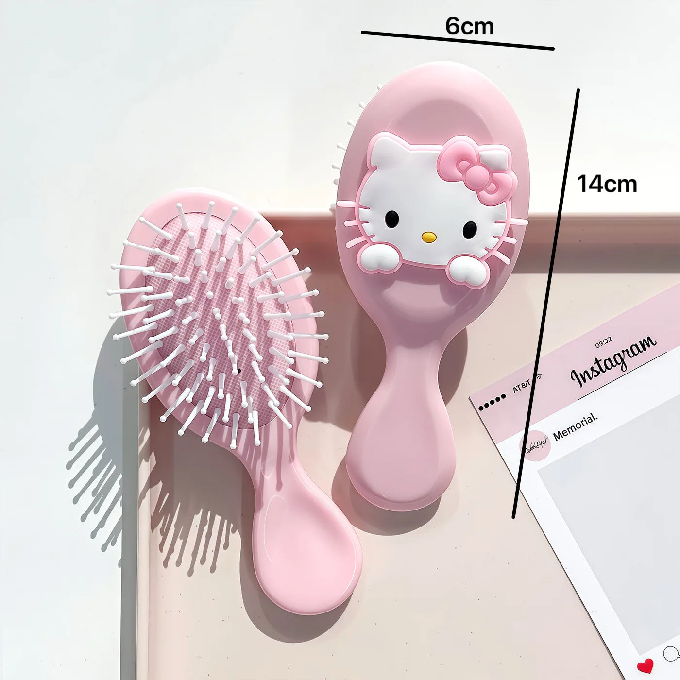 Hello Kitty Cute Folding Air-Cushion Comb Compact and Portable Air-Cushion Comb Air-Cushion Comb with Scalp Massager Qme 3