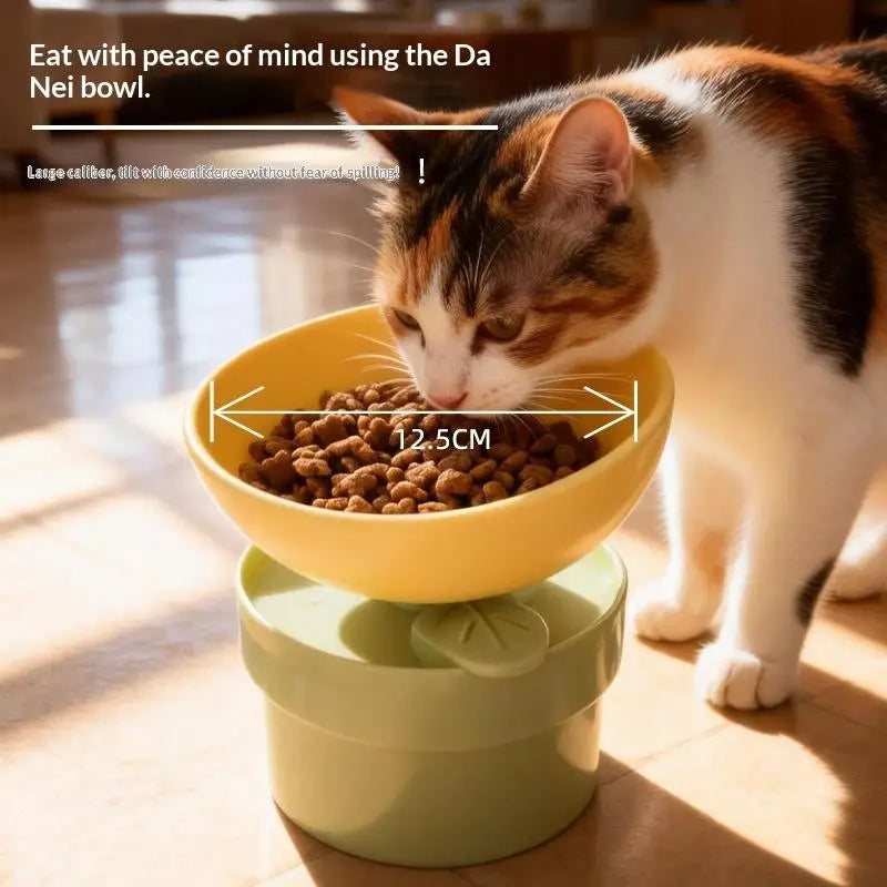 Food Container Feeder Dish Bowl Pet Supplies Cat Dog Flower Footed Qme