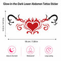 Disposable Tattoo Sticker Temporary Tattoo Glow in the Dark Tattoo Sticker, Red Heart Scroll Belly Art Qme Q-25