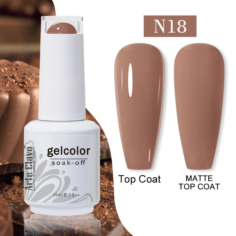 Arte Clavo Gel Nail Polishes Pink Nude Hybrid Lak Manicure Qme N18